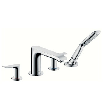 Bateria Hansgrohe Metris E2 wannowa 4-otworowa do montażu na brzegu wanny, element zewnętrzny- sanitbuy.pl