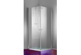 Двері душові Huppe Design Pure - розпашні, szer. 90 cm, срібний мат., прозорі з покриттям Anti-Plaque