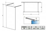 Стінка Walk-In Radaway Modo New I 130, 128x200cm, хром, скло прозоре- sanitbuy.pl