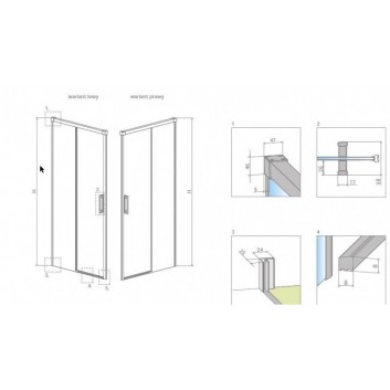 Двері wnękowe 100cm x 200.5cm ліве скло прозоре хром Radaway Idea DWJ- sanitbuy.pl