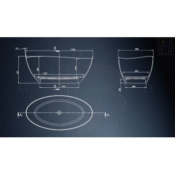 Ванна овальна 154x80cm без переливу Sanitti Tre 1540- sanitbuy.pl