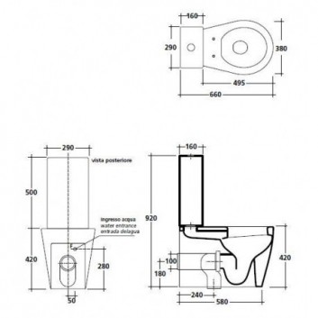 Зливний бачок керамічна Galassia Midas 29x16xh50- sanitbuy.pl